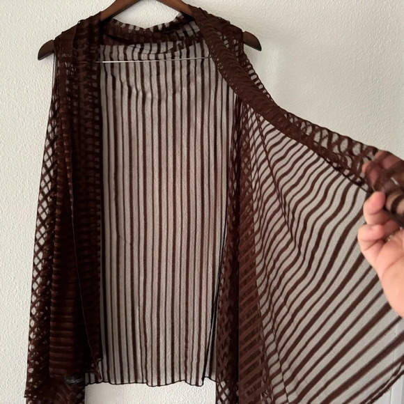 Kimono Vest Goth Glamour Shawl Elegant Layering Bohemian Smokey OS - Picture 6 of 12